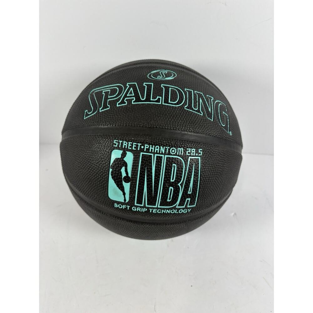 Spalding NBA Street Phantom 28.5 Basketball Black Teal Soft Grip Ball